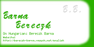 barna bereczk business card